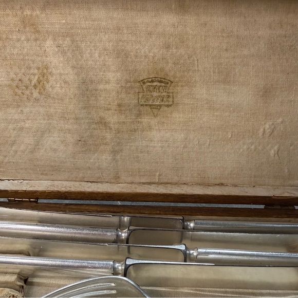 Vintage Keen Kutter Diamond Edge Silverware Set Box Forks Knives Antique - Picture 2 of 11